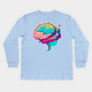 Brainbow - Brain with rainbow colors Kids Long Sleeve T-Shirt